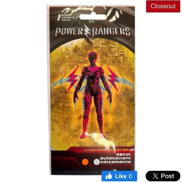 NEW 30 pc Power Ranger Helmet Decal Sticker Red Ranger Movie Car Laptop Adhesive - Picture 3 of 3